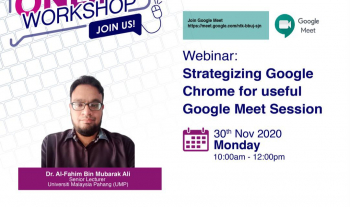 WEBINAR INVITATION: STRATEGIZING GOOGLE CHROME FOR USEFUL GOOGLE MEET SESSION